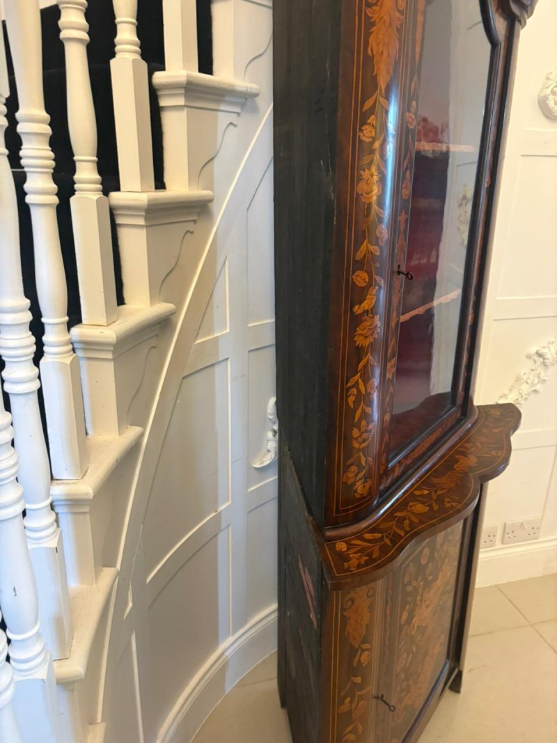 Antique 19th Century Quality Dutch Marquetry Corner Cabinet